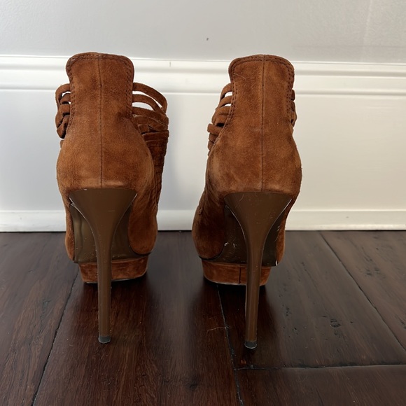 Tan Suede Bebe High Heels - Picture 3 of 4